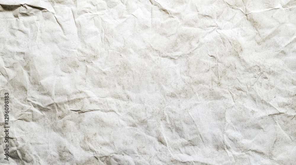 Poster a white paper backdrop reveals an intricate texture with crinkles and gentle creases. the soft light