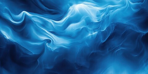 Fototapeta premium The image is a blue and white swirl of water. The blue color is dominant and the white color is present in the background. The image has a calming and serene mood, as if it is a peaceful ocean scene