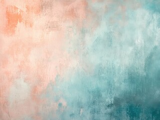 Obraz premium A wall with a blue and pink background. The wall is covered in paint and has a textured surface. The colors of the wall create a sense of warmth and comfort