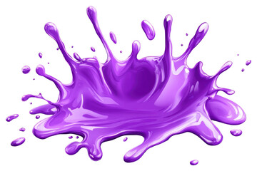 Fototapeta premium PNG Purple paint splashes vibrant liquid color.