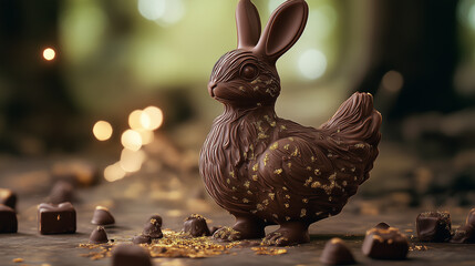 Rabbit Hen in an enchanted forest