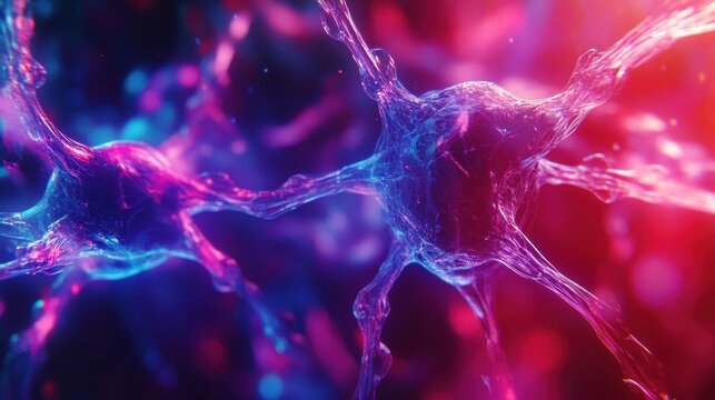 A vibrant, pulsating backdrop featuring interconnected nodes in a plexus style, evoking the dynamic flow of information and innovation within the realm of science and technology.