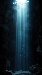 underwater scene with sun rays