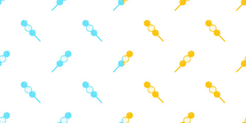 Fototapeta premium Hanami Dango pattern background. doodle dango pattern background. Dango Seamless Pattern background.