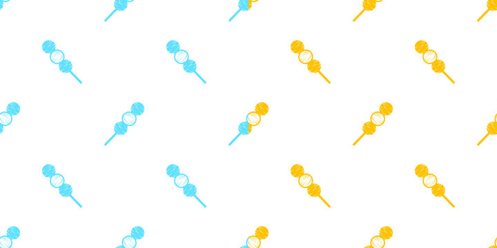 Hanami Dango pattern background. doodle dango pattern background. Dango Seamless Pattern background.