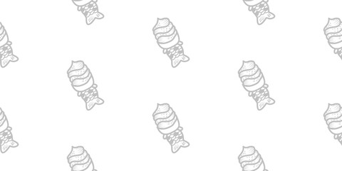 fish taiyaki pattern background. taiyaki japanese cake pattern background. doodle taiyaki seamless pattern background.