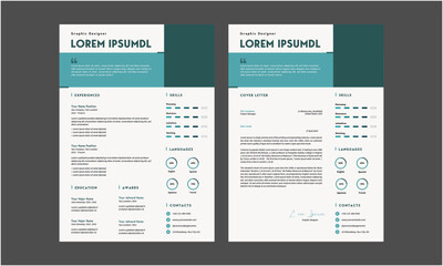 Obraz premium Resume and Cover Letter, Minimalist Resume CV Template