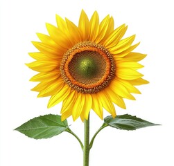 Obraz premium Bright sunflower against white background