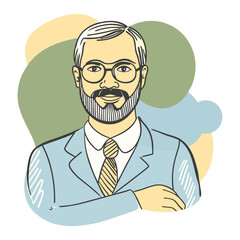 old teacher man illustration.ai