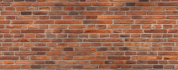 Fototapeta premium A textured red brick wall showcasing varying shades and patterns, ideal for backgrounds or construction design.