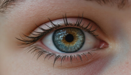 Fototapeta premium Close up of stunning female eye with vibrant colors and details