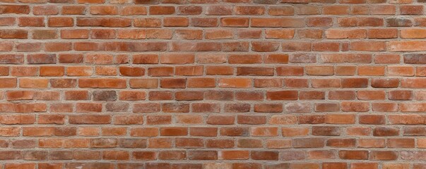 A textured, rustic red brick wall showcasing various shades and a classic design, ideal for architectural and design backgrounds.