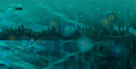 City abstract background. hand drawing. Not AI. Vector illustration.
