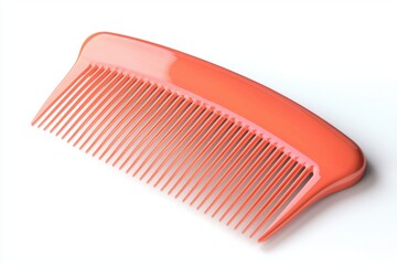A vibrant close-up of an orange plastic comb on a clean white surface, highlighting its sleek design and smooth, evenly spaced teeth for perfect hair styling.