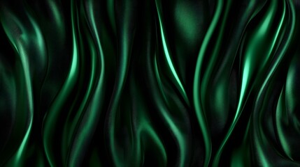 Obraz premium Lush Green Silk Fabric with Flowing Texture and Organic Patterns for Elegant Background Design