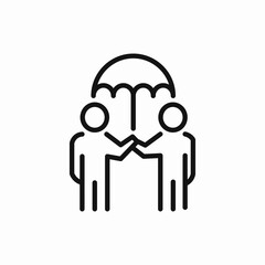 People under umbrella icon vector sign