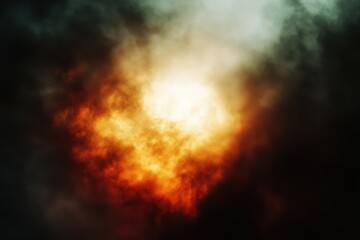 Dramatic Sky with Fiery Orange and Dark Cloudy Atmosphere