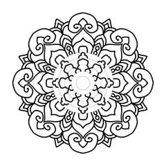 Circular pattern in form of mandala for Henna, Mehndi, tattoo, decoration. Decorative ornament in ethnic oriental style.