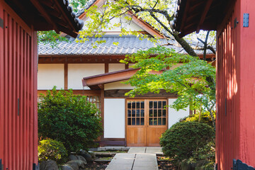 Gotokuji Temple in fall sunny day, Daikeizan Gotoku-ji in Setagaya ward, Tokyo, Japan, buddhist...