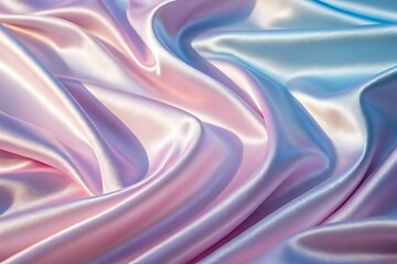 Elegant pastel pink and blue silk fabric draped texture background art soft wave shiny curve color