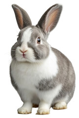 Obraz premium PNG Cute gray and white rabbit animal bunny cute.