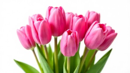 Fototapeta premium pink tulips isolated on white