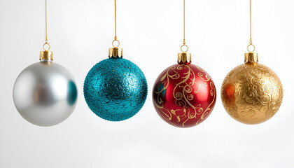 Elegant Christmas Ornaments – Festive Hanging Holiday Baubles in Gold, Red, Blue & Silver