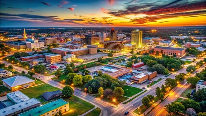 Fototapeta premium Aerial View of Eastern Kansas: Topeka, Lawrence, Leavenworth & Kansas City