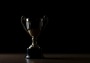 Fototapeta premium The black trophy stands proudly, symbolizing achievement and success.