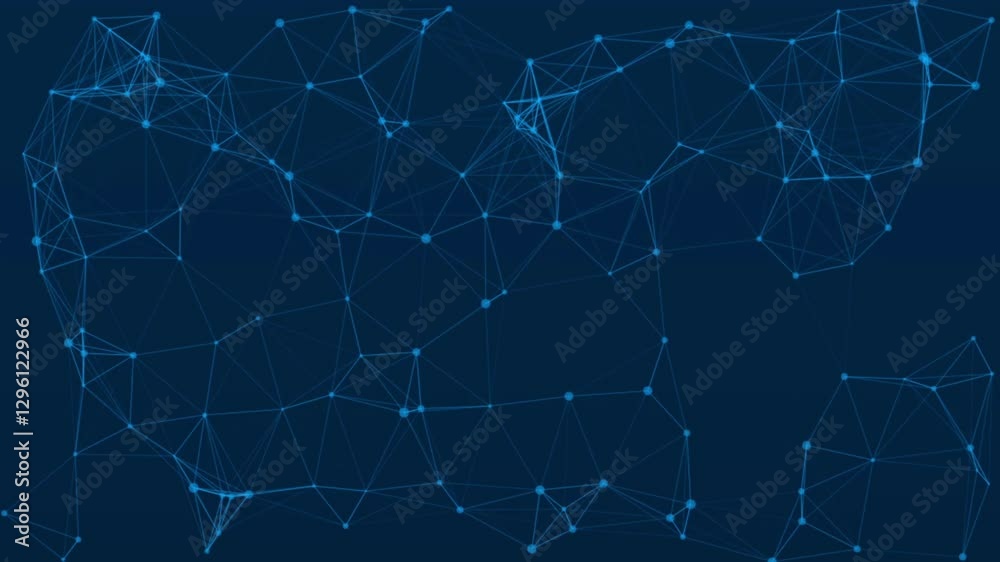 Poster Abstract Digital Network Background with Blue Lines and Nodes Representing Connection and Data Flow