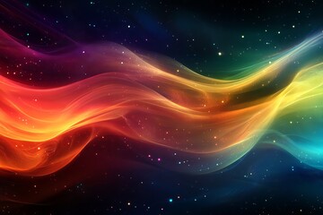 Fototapeta premium Abstract Colorful Nebula Waves Digital Art Background Design Modern Vibrant Galaxy Space Cosmic Energy Flowing Smooth Texture Illustration Design Red 