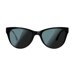 Fototapeta premium pair of stylish black sunglasses with dark lenses. designed in a cat-eye shape. set against a soft pink background the sunglasses symbolize fashion. protection from sunlight. and a trendy accessory fo