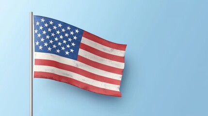 Fototapeta premium American flag waving usa image clear sky front view patriotism concept