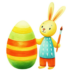 Spring Easter Yellow Collection Watercolor Illustration
