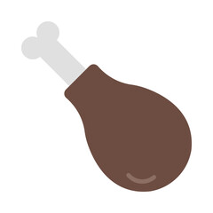 Chicken leg flat icon