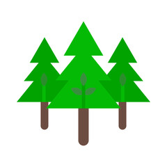 Pine tree flat icon