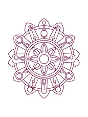 Mandala of Musical Instruments and Notes – Adult Coloring Page on White Background