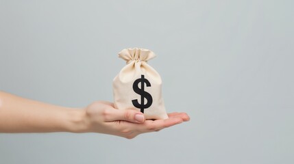 Hand holding a money bag symbolizing savings and financial management techniques