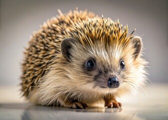 Obraz premium Adorable hedgehog photos: high-resolution images, studio & wildlife shots, cute poses. Perfect for pet lovers.
