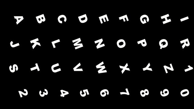 Alphabet analog clock video animation