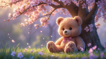 Fototapeta premium teddy bear in the woods