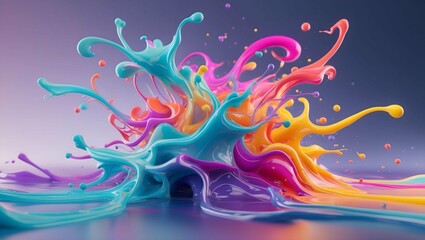 colorful paint splashes