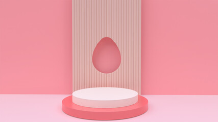 Easter banner for product demonstration with round podium
