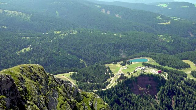View from Kleiner Ifinger towards Naifjoch lift station, South Tyrol, Italy