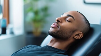 Rare illness patient receiving acupuncture treatment in a soothing clinic. Featuring holistic healing and recovery