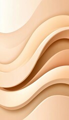 Obraz premium Seamless Soft Beige Gradient Waves, 3D Low Profile, Delicate, Light, Monochromatic Background