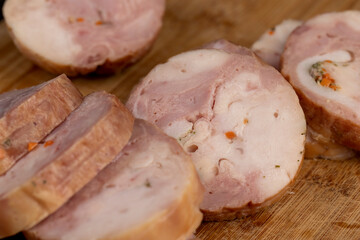 combined sausage of chicken thigh and breast with spices