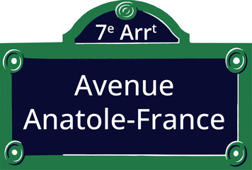 Obraz premium 7e Arrt, Elegant Parisian Street Sign