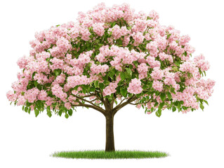 Magnificent pink blossom tree in full bloom, a breathtaking spring landscape beautiful
