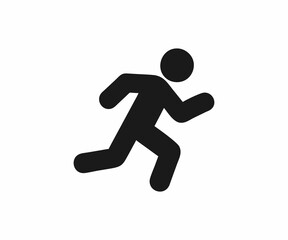 Simple black silhouette of a person running.
